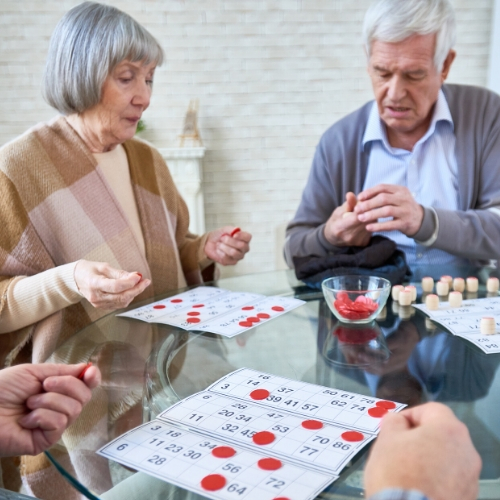 seniors playing bingo